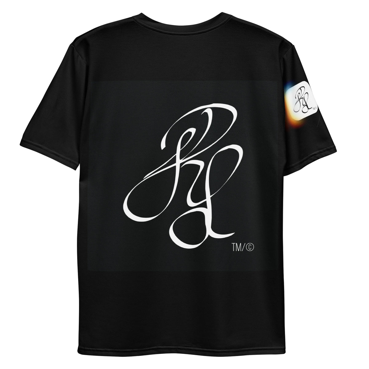 “POWER” & CROWN™ bottom-edge logo & design print [men's crew neck t-shirt] — Back view