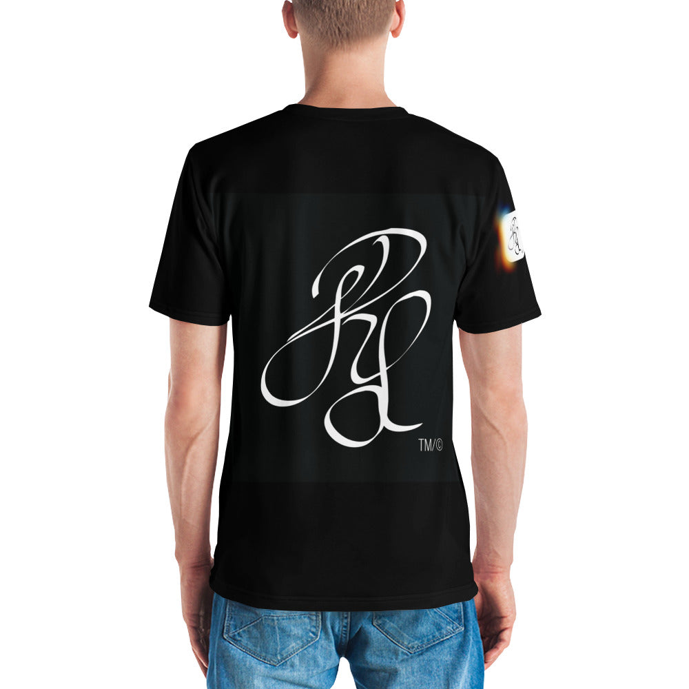 “INFINITE” & CROWN™ bottom-edge logo & design print [men's crew neck t-shirt] — Back view