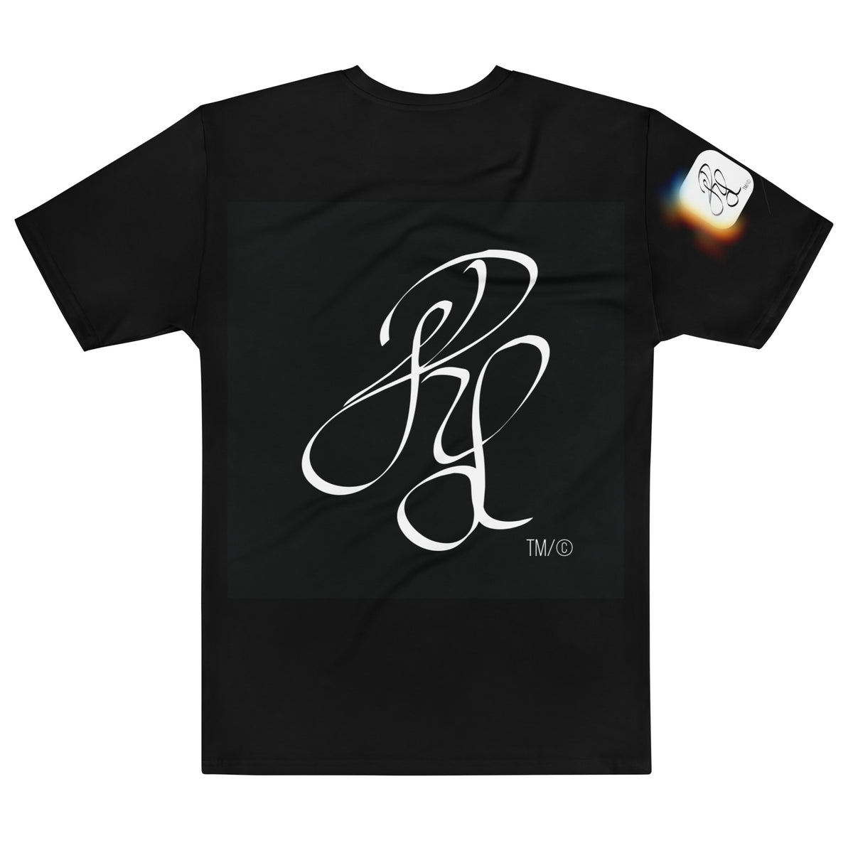 “INFINITE” & CROWN™ bottom-edge logo & design print [men's crew neck t-shirt] — Back view