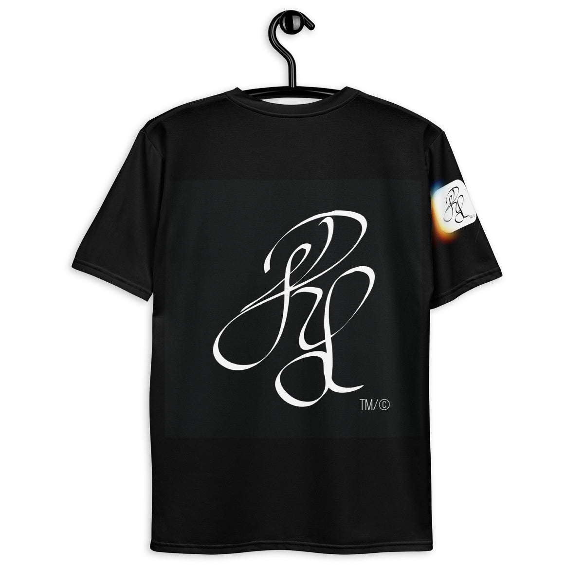 “INFINITE” & CROWN™ bottom-edge logo & design print [men's crew neck t-shirt] — Back view