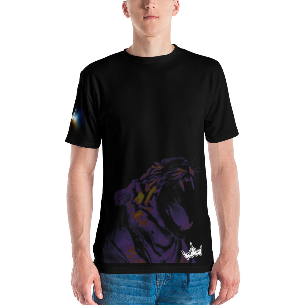 “POWER” & CROWN™ bottom-edge logo & design print [men's crew neck t-shirt] — Front view