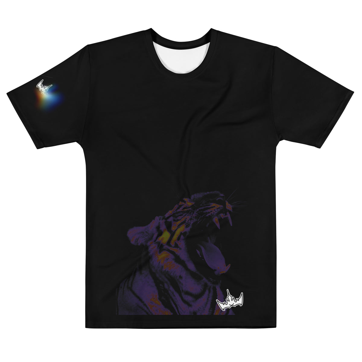 “POWER” & CROWN™ bottom-edge logo & design print [men's crew neck t-shirt] — Front view