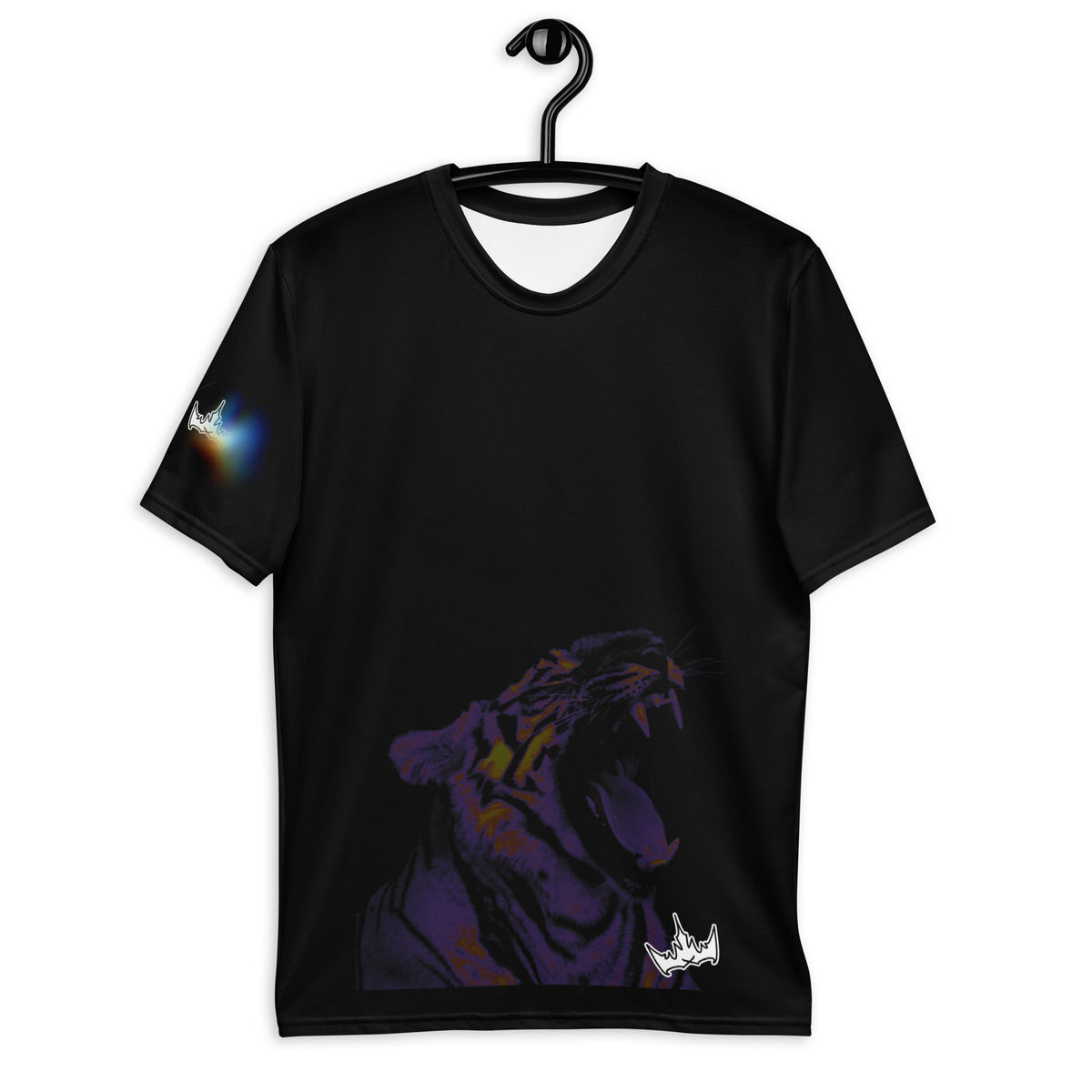 “POWER” & CROWN™ bottom-edge logo & design print [men's crew neck t-shirt] — Front view