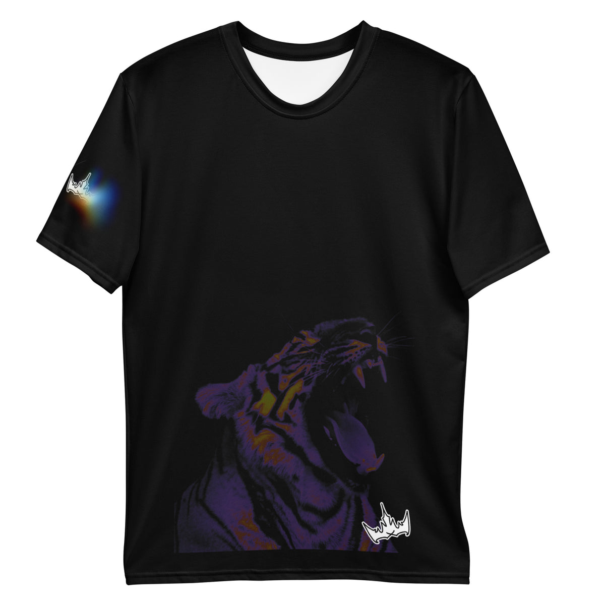 “POWER” & CROWN™ bottom-edge logo & design print [men's crew neck t-shirt] — Front view