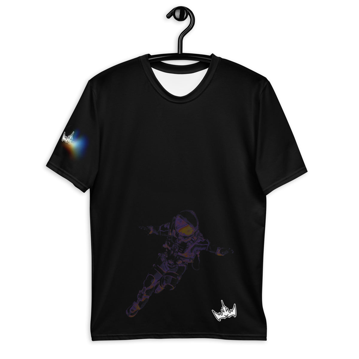“INFINITE” & CROWN™ bottom-edge logo & design print [men's crew neck t-shirt] — Front view
