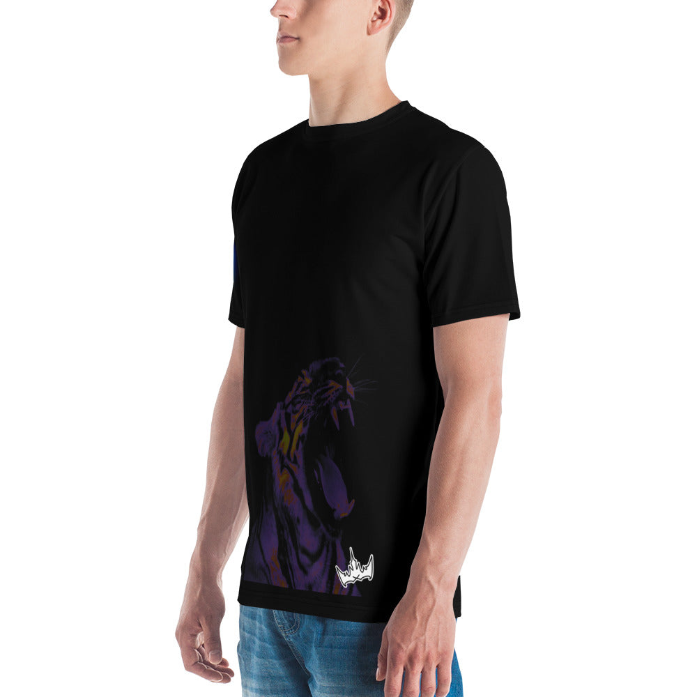 “POWER” & CROWN™ bottom-edge logo & design print [men's crew neck t-shirt] — Left side view