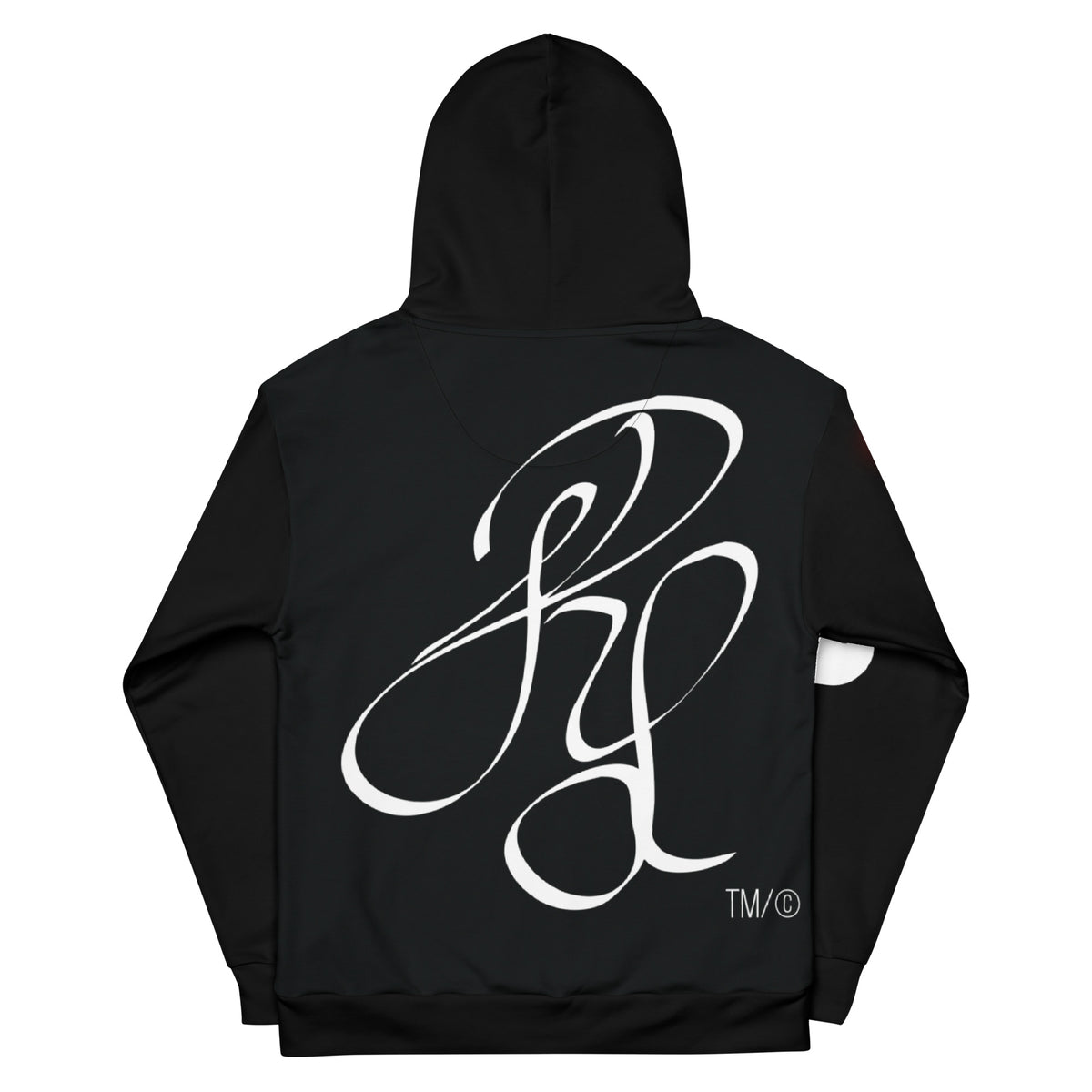 “POWER” & CROWN™ bottom-edge logo & design print [unisex cotton hoodie] — Back view