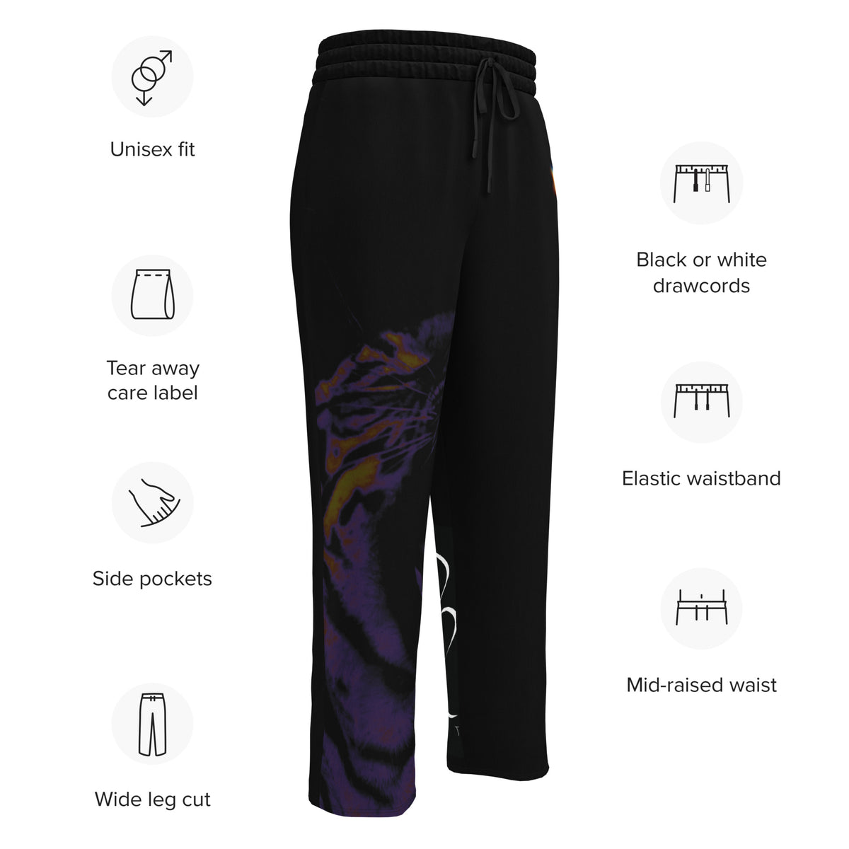 “POWER” & CROWN™ bottom-edge logo & design print [unisex wide-leg joggers] — Photo 15