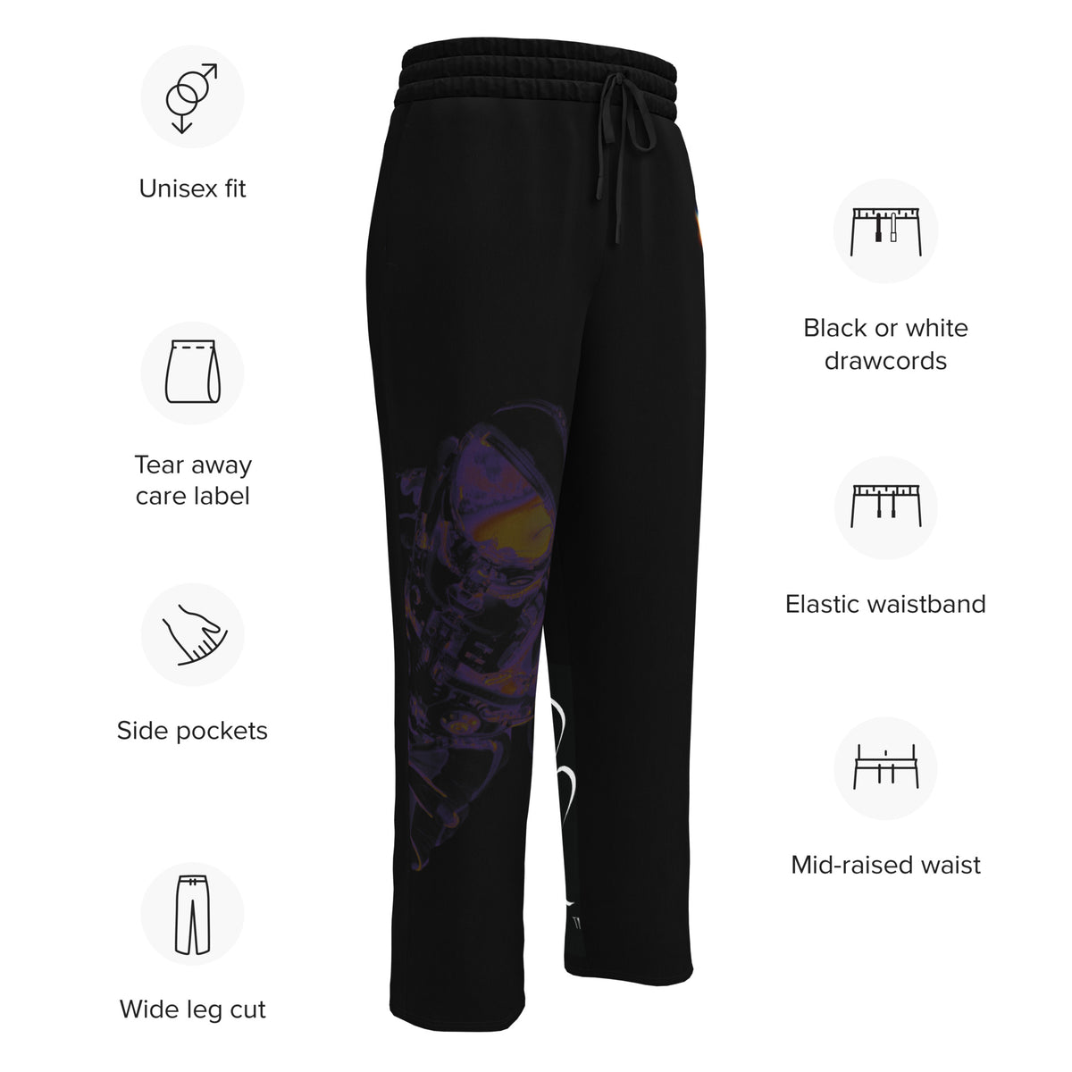 “INFINITE” & CROWN™ bottom-edge logo & design print [unisex wide-leg joggers] — Photo 16