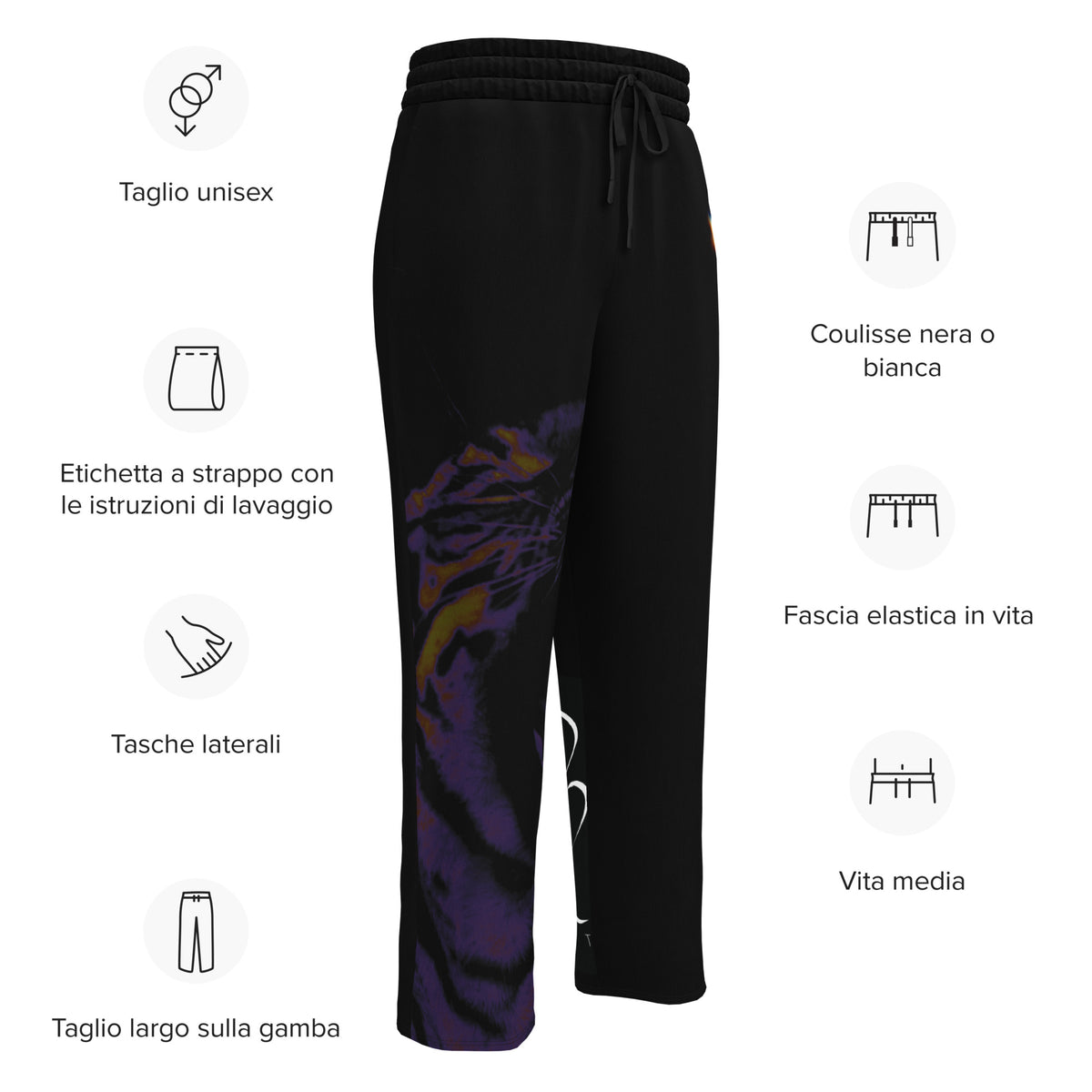 “POWER” & CROWN™ bottom-edge logo & design print [unisex wide-leg joggers] — Photo 18