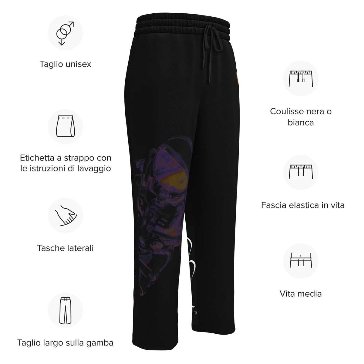 “INFINITE” & CROWN™ bottom-edge logo & design print [unisex wide-leg joggers] — Photo 19