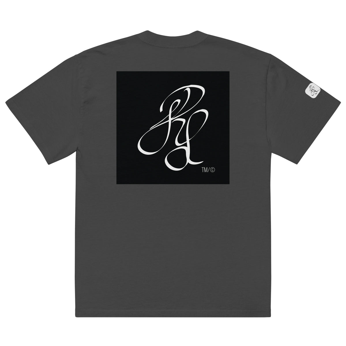 “FIRE” & CROWN™ box logo & design print [oversized faded t-shirt] — Back view