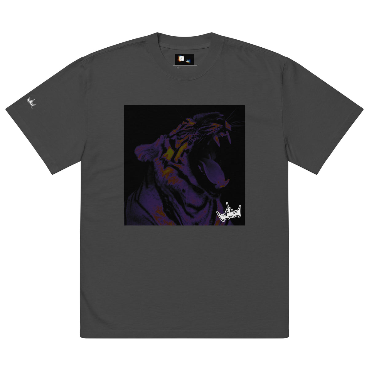 “POWER” & CROWN™ box logo & design print [oversized faded t-shirt] — Front view