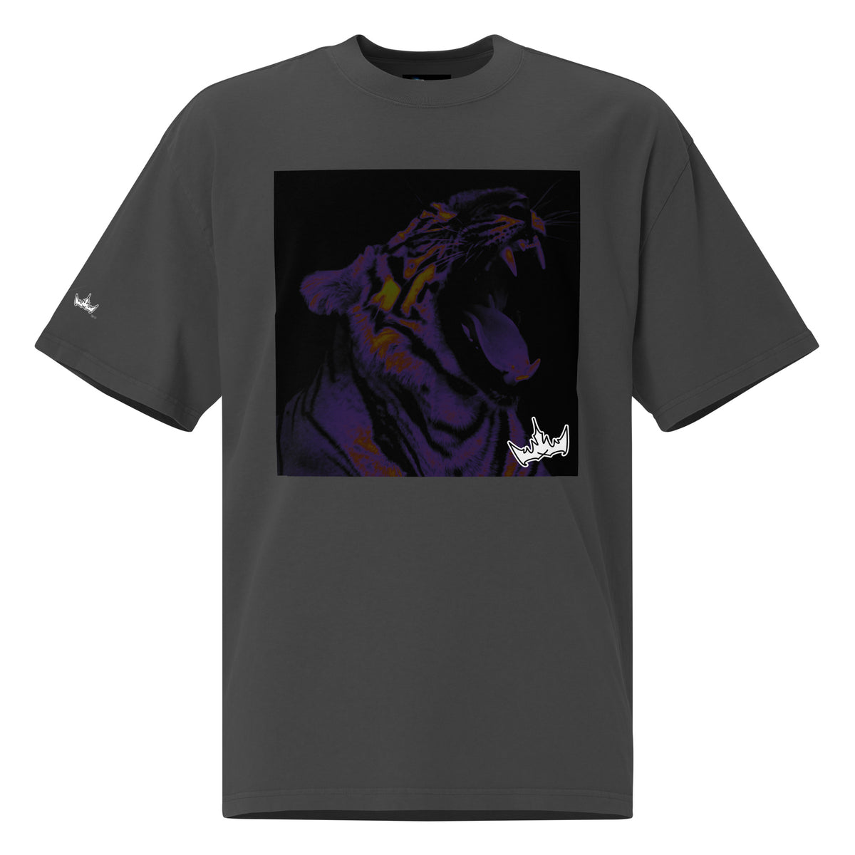 “POWER” & CROWN™ box logo & design print [oversized faded t-shirt] — Front view