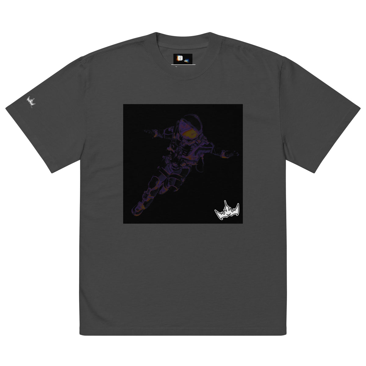 “INFINITE” & CROWN™ box logo & design print [oversized faded t-shirt] — Front view