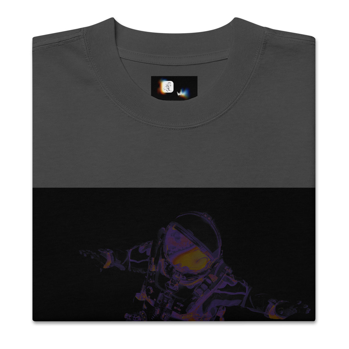 “INFINITE” & CROWN™ box logo & design print [oversized faded t-shirt] — Front view