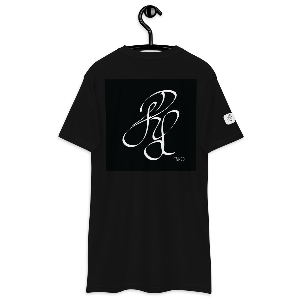 “FIRE” & CROWN™ box logo & design print [men’s premium heavyweight tee] — Back view