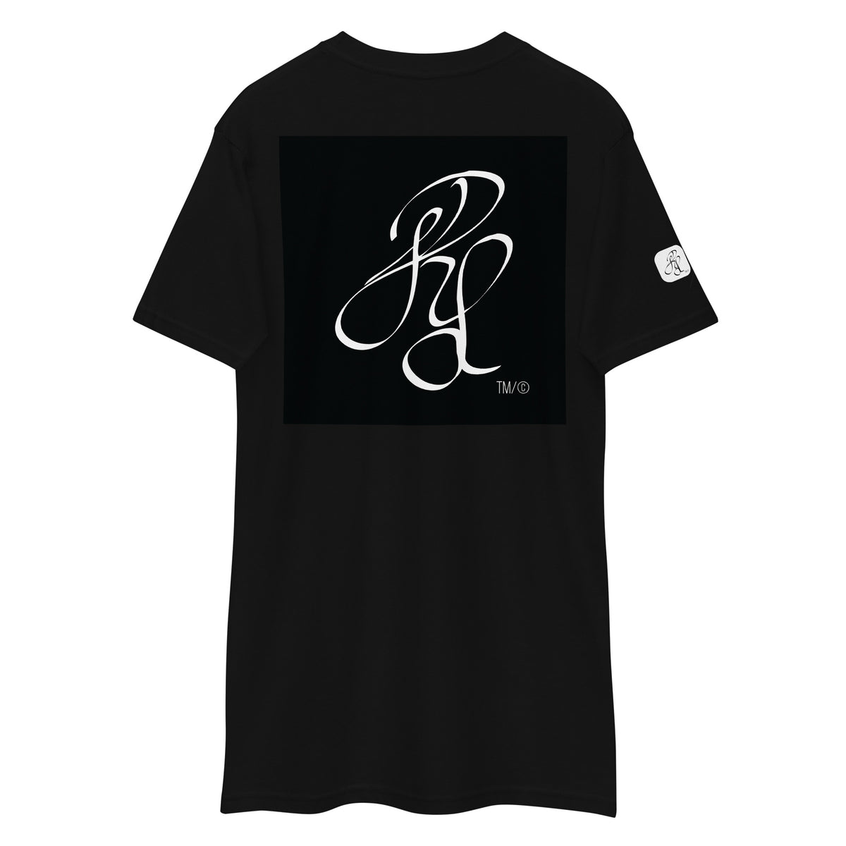 “POWER” & CROWN™ box logo & design print [men’s premium heavyweight tee] — Back view