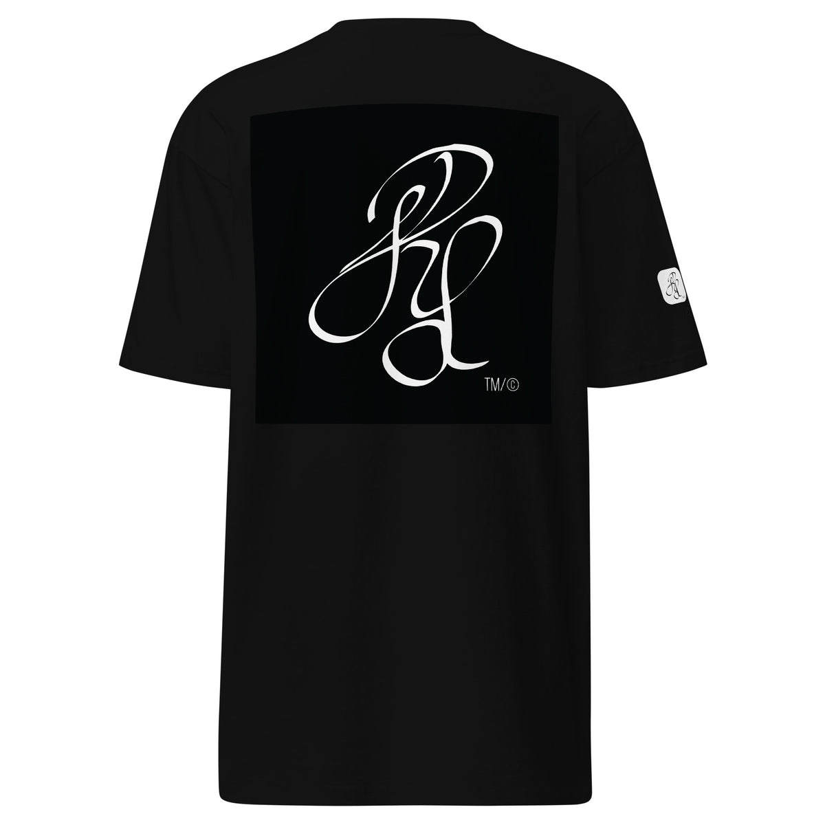 “INFINITE” & CROWN™ box logo & design print [men’s premium heavyweight tee] — Back view