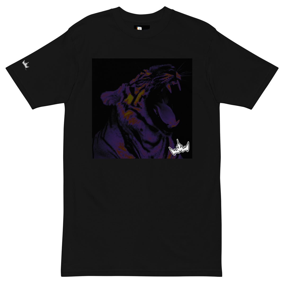 “POWER” & CROWN™ box logo & design print [men’s premium heavyweight tee] — Front view