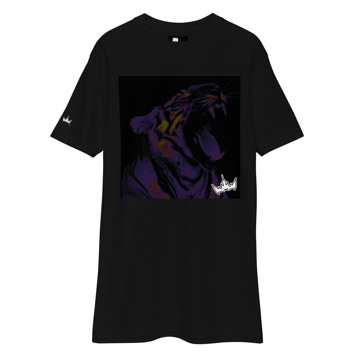 “POWER” & CROWN™ box logo & design print [men’s premium heavyweight tee] — Front view