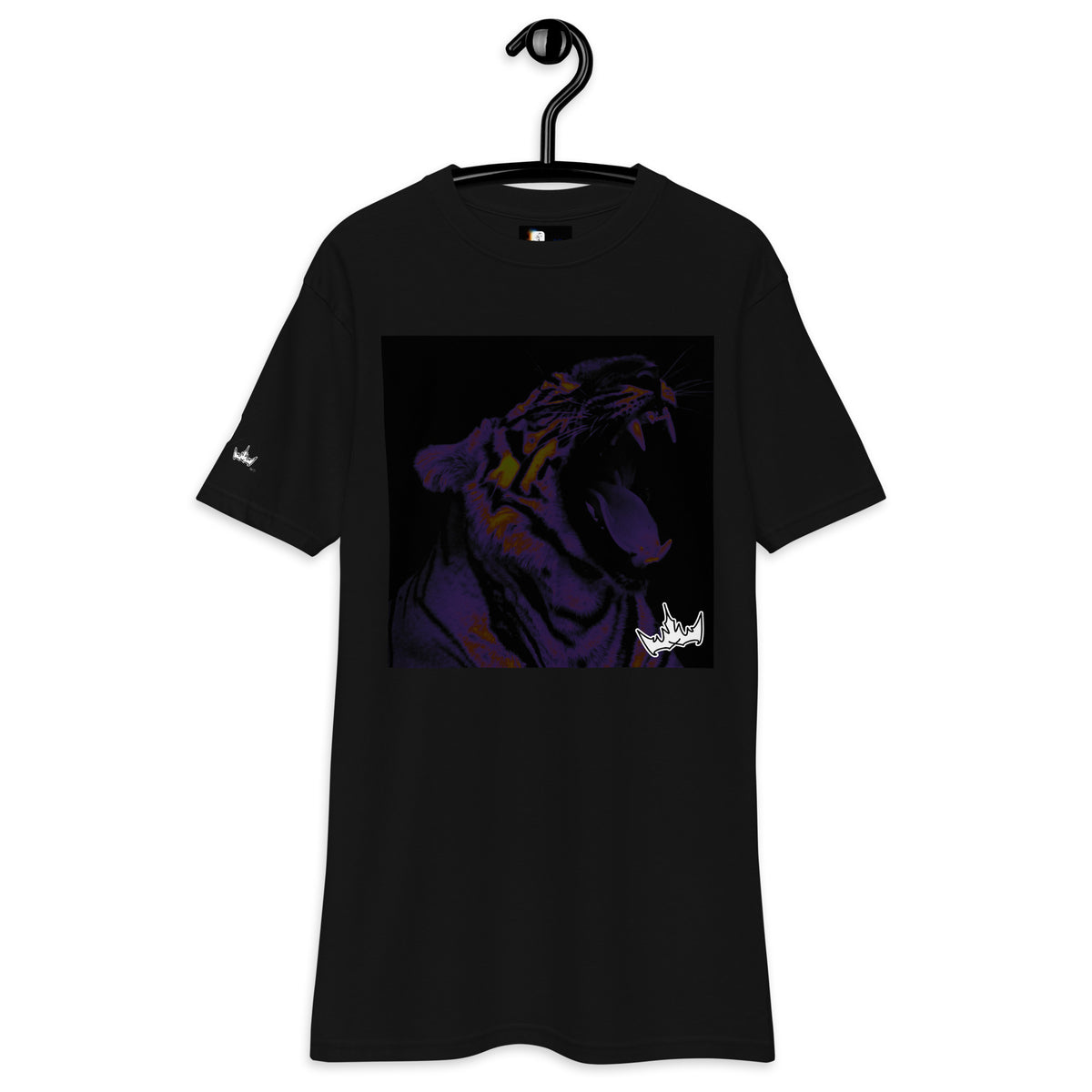 “POWER” & CROWN™ box logo & design print [men’s premium heavyweight tee] — Front view