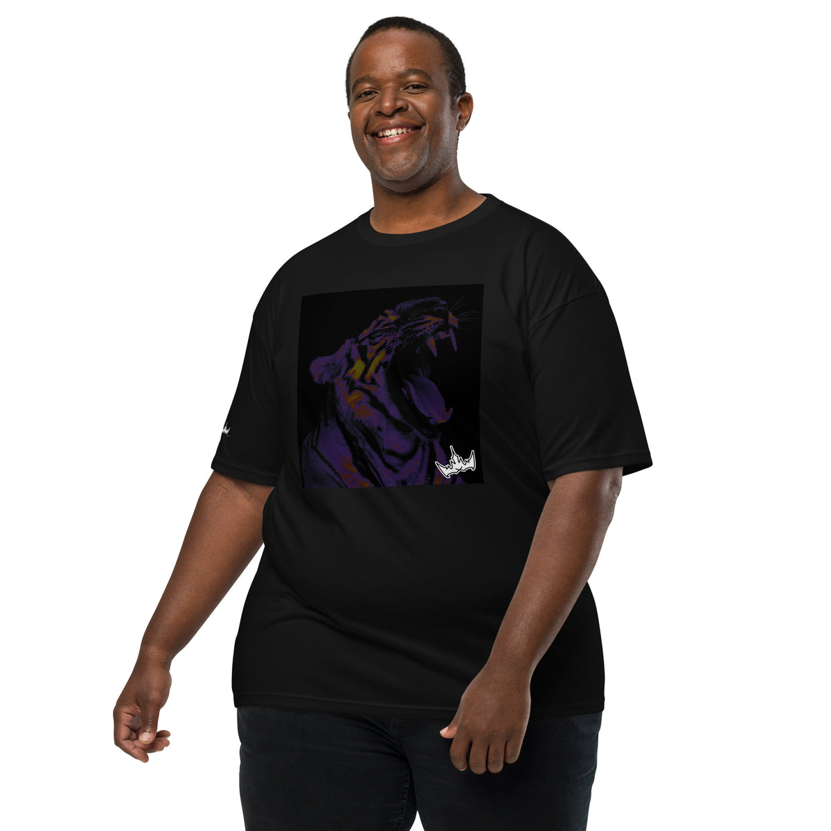 “POWER” & CROWN™ box logo & design print [men’s premium heavyweight tee] — Front view