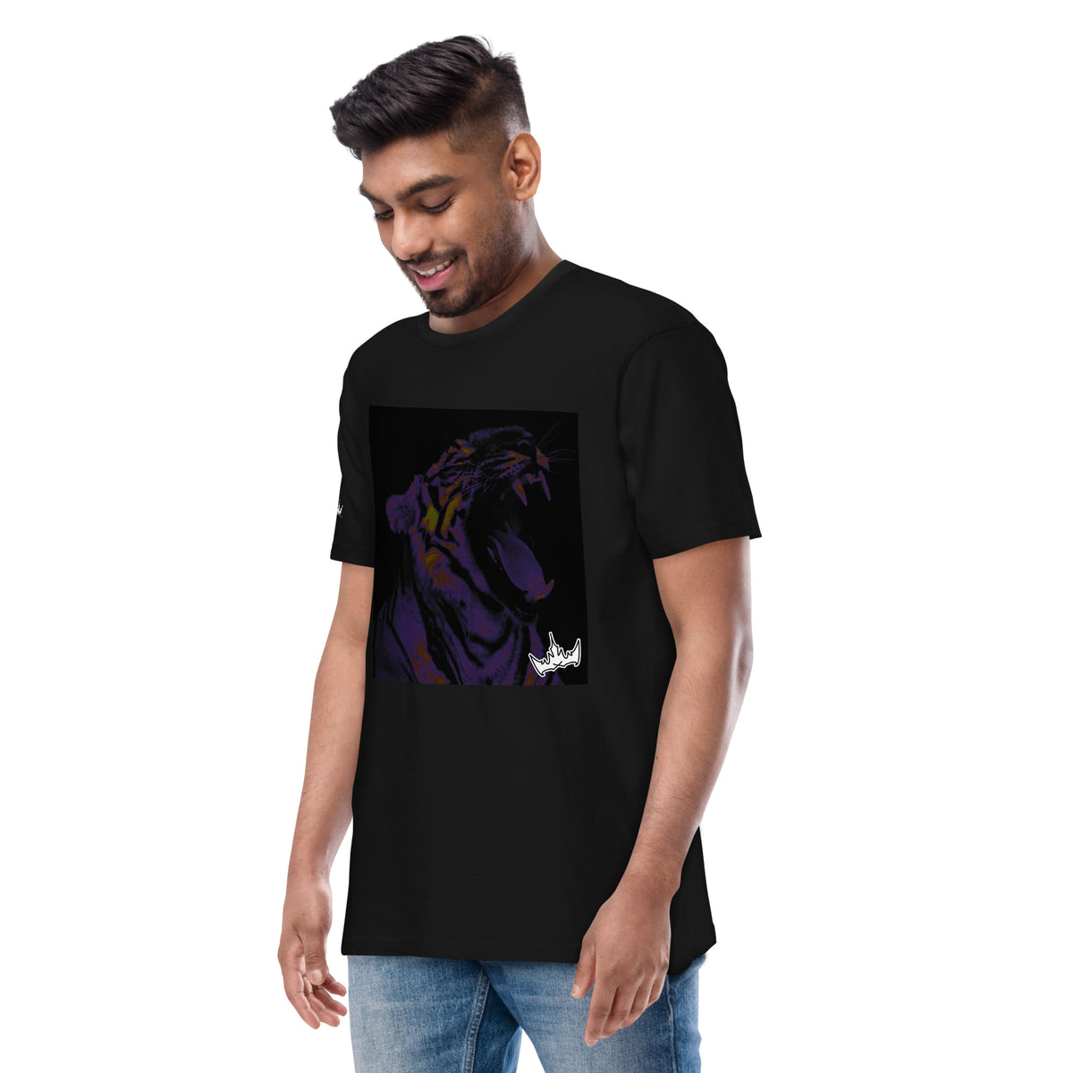 “POWER” & CROWN™ box logo & design print [men’s premium heavyweight tee] — Front view