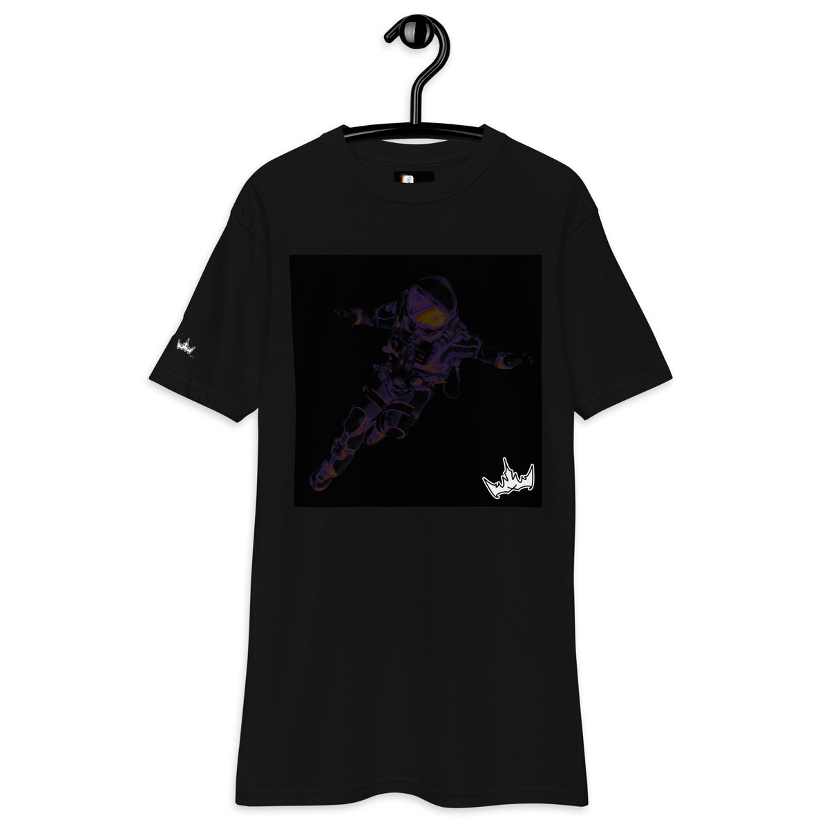 “INFINITE” & CROWN™ box logo & design print [men’s premium heavyweight tee] — Front view