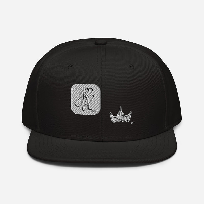 “kd”∞ [INFINITY LOOP] AUTHORIZED SIGNATURE & CROWN™ logo print [snapback hat]—official (black-on-black) · Exclusive, limited-release all-black variant