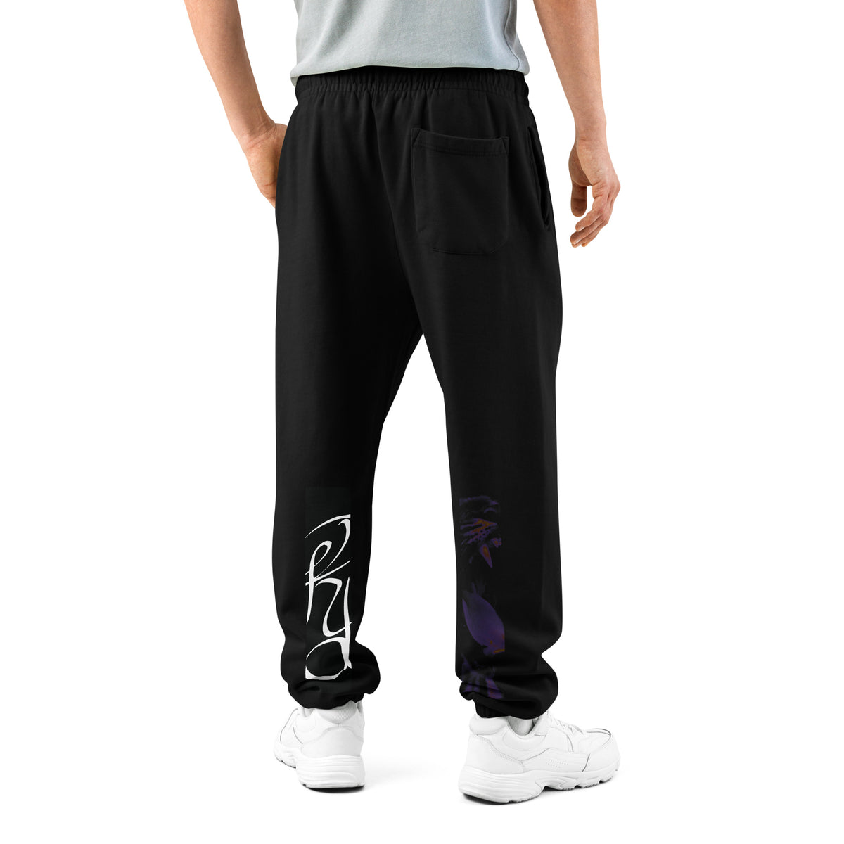 “POWER” & CROWN™ box logo & design print [urban sweatpants] — Back view